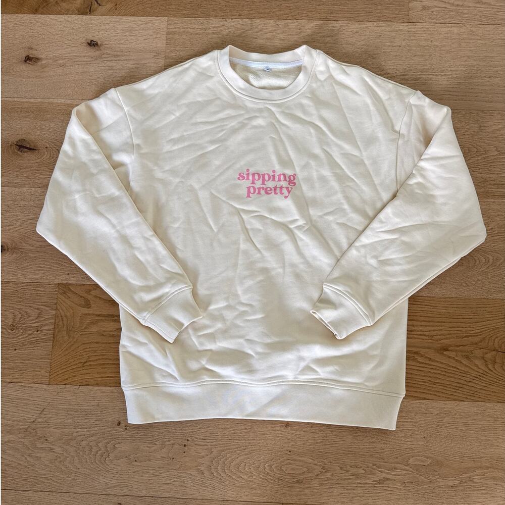 ESW Beauty - Sippin Pretty Mocktail Club Sweatshirt in Yellow & Pink
